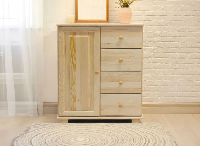 Kommode Kiefer massiv Vollholz natur 050 - Abmessung 100 x 100 x 42 cm (H x B x T)