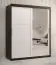 Eleganter Kleiderschrank mit einer Spiegeltür Liskamm 35, Farbe: Schwarz matt / Weiß matt - Abmessungen: 200 x 150 x 62 cm (H x B x T), mit genügend Stauraum