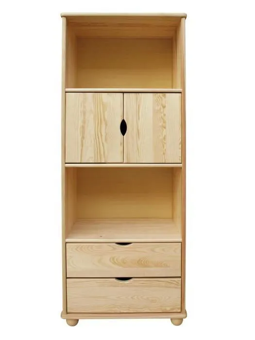 Bücherregal - 80 cm breit, Kiefer Holz-Massiv, Farbe: Natur Abbildung