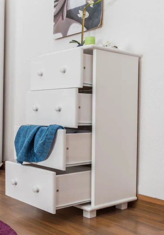 Kommode Kiefer massiv weiß