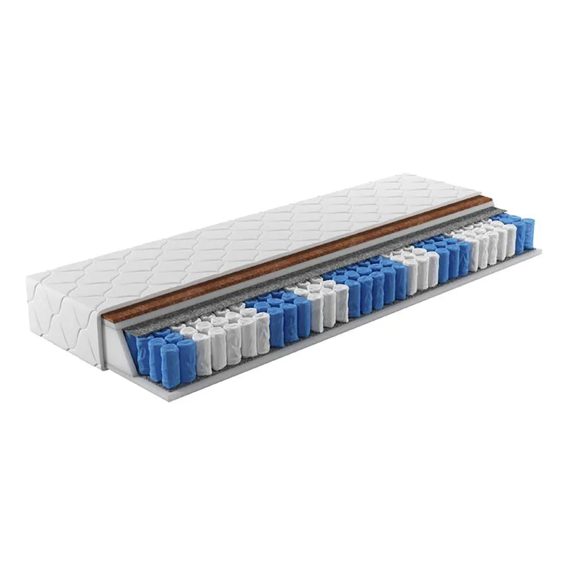 Matratze | Traumfeder 02 | 80 x 200 cm | Weiß | Taschenfederkern und Kokosmatte | Einfarbig | mittelfeste Matratze | Traumfeder 01 | gute Luftzirkulation | Höhe ca. 16 cm | elastisch