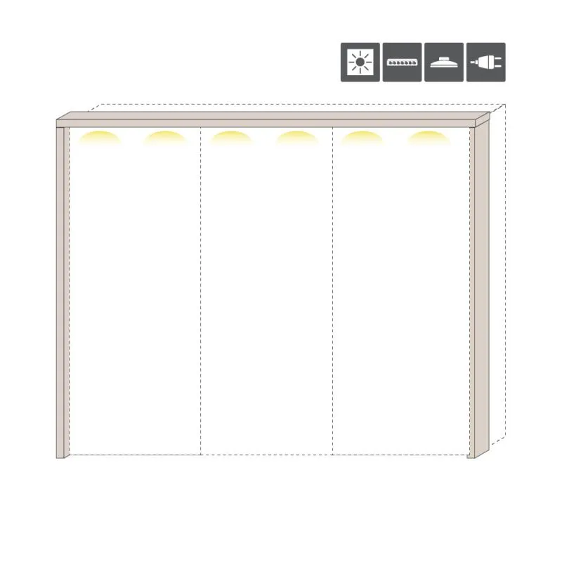LED-Rahmen für Schiebetürenschrank / Kleiderschrank Neiafu 95 und 96, Farbe: Kaschmir