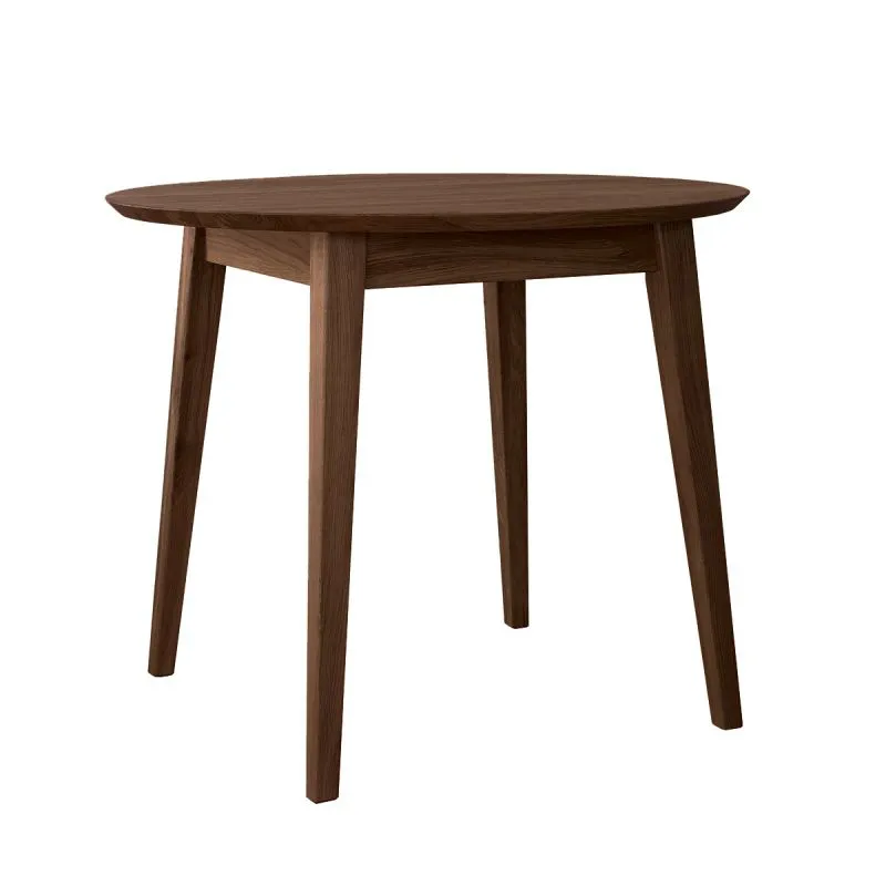 Runder Esstisch Erdre 07, mit 90 cm Durchmesser, Eiche Massivholz, vier Standbeine, geölt, Farbe: Tabacco, Tischplatte 2 cm, minimalistisch und ästhetisch