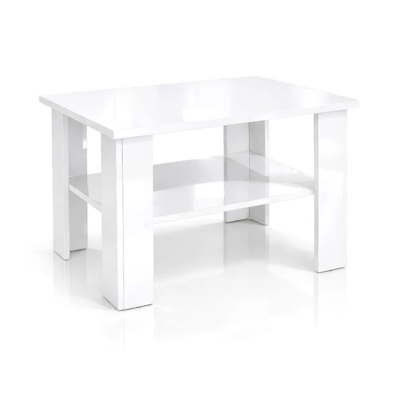 Couchtisch Polon 2 | Farbe: Nimfea alba Hochglanz | robust & pflegeleicht | 60 x 60 x 50 cm | große zusätzliche Ablage | Sofatisch | UV-Lackiert