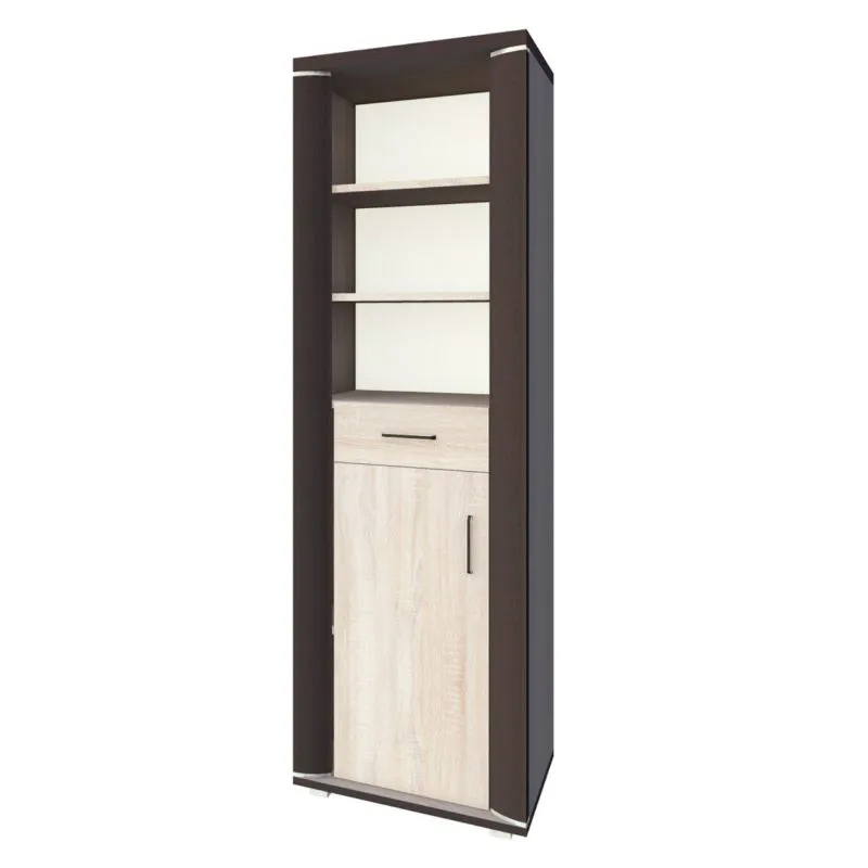 Schrank Aitape 26, Farbe: Sonoma Eiche dunkel / Sonoma Eiche hell - Abmessungen: 188 x 60 x 40 cm (H x B x T)