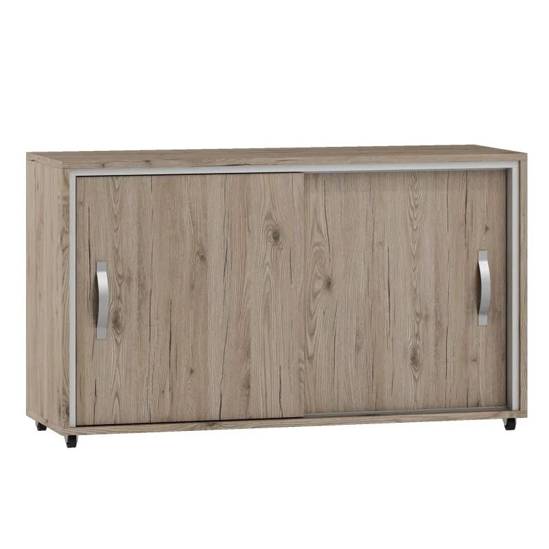 Rollcontainer / Rollschrank Cianjur 06, Farbe: Eiche / Weiß - Abmessungen: 72 x 120 x 45 cm (H x B x T)