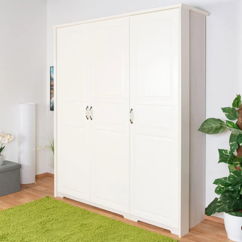 Drehtürenschrank / Kleiderschrank Falefa 18, Farbe: Elfenbein - Abmessungen: 224 x 191 x 58 cm (H x B x T)