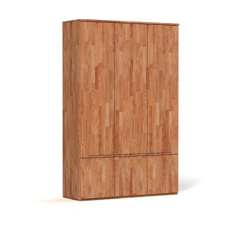 Schlafzimmer - Kleiderschrank, Kernbuche Vollholz massiv geölt - Abmessungen: 206 x 135 x 53 cm (H x B x T) Abbildung
