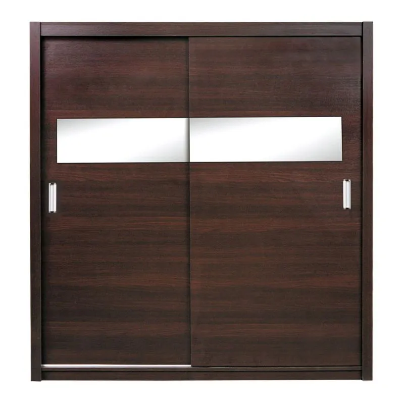 180 cm breiter Kleiderschrank mit 6 Fächern und 2 Türen | Farbe: Wenge-Optik Abbildung