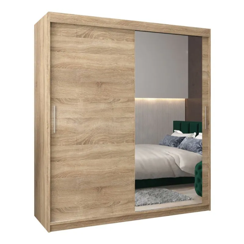 180 cm breiter Kleiderschrank mit 10 Fächern und 2 Türen | Farbe: Sonoma Eiche Abbildung