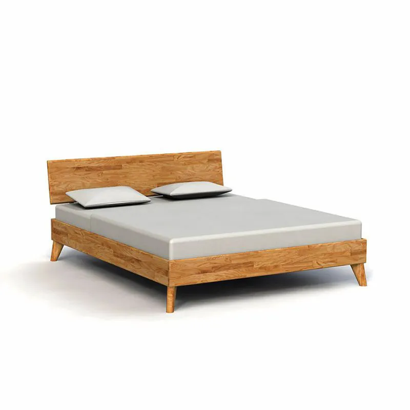 Eiche-Bett massiv | 90 x 200 cm | Wildeiche | Geölt | Natur Abbildung
