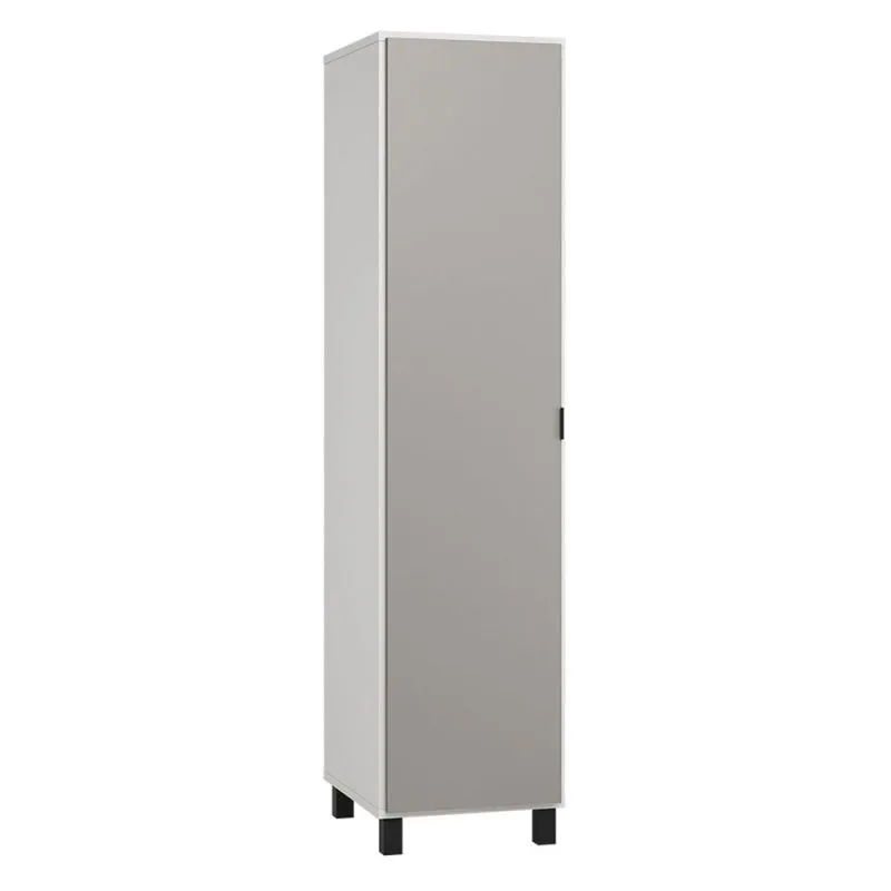 Schmaler 47 cm breiter Kleiderschrank mit 1 Tür | Farbe: Weiß Abbildung