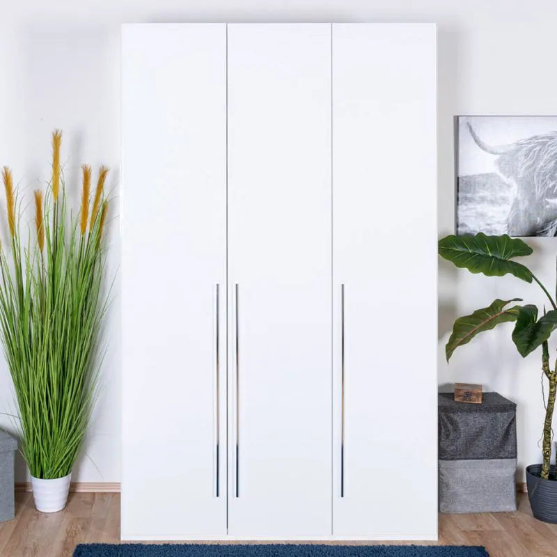 137 cm breiter Kleiderschrank mit 3 Türen | Farbe: Weiß Abbildung