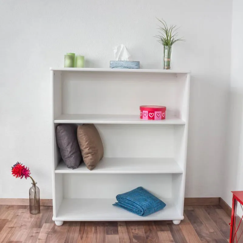 Regal - 100 cm breit, Kiefer Holz-Massiv, Farbe: Weiß Abbildung