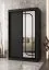 Kleiderschrank | 1 Spiegeltür | Schwarz Matt | 120 x 62 x 200 cm | 2 Kleiderstangen | zuverlässiges Gleitsysteme | 5 Fächer | Moderne Details