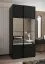 Kleiderschrank / Schiebetürenschrank | 2 Kleiderstangen | 2 Schiebetüren | 245,5 x 120 x 64 cm | Soft-Close | Spiegel | Farbe: Schwarz | 6 Fächer