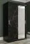 Edler Kleiderschrank mit Spiegeltür Ätna 77, Farbe: Schwarz matt / Schwarzer Marmor - Abmessungen: 200 x 120 x 62 cm (H x B x T), mit fünf Fächern