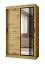 Schiebetürenschrank / Kleiderschrank | Farbe: Eiche Artisan | 120 x 62 x 200 cm | Moderne Details | 5 Fächer | 2 Kleiderstangen | elegante Ausführung