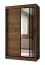 Schiebetürenschrank / Kleiderschrank | Farbe: Walnuss Warmia | 120 x 62 x 200 cm | Moderne Details | 5 Fächer | 2 Kleiderstangen | elegante Ausführung