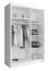 Eleganter Schwebetürenschrank mit fünf Fächern Bickleigh 06, Farbe: Grau - Abmessungen: 200 x 150 x 62 cm (H x B x T)