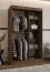 Kleiderschrank | 1 Spiegeltür | Farbe: Walnuss Warmia | 120 x 62 x 200 cm | 2 Kleiderstangen | zuverlässiges Gleitsysteme | 5 Fächer | Moderne Details