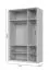 Glastüren-Kleiderschrank inkl. LED-Rahmen Neiafu 62, Farbe: Kaschmir, Maße: 224 x 137 x 56 cm, Maße: 224 x 137 x 56 cm, Soft-Close-Funktion, zwei Kleiderstangen