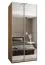 Kleiderschrank / Schiebetürenschrank | 6 Fächer | 245,5 x 110 x 64 cm | ABS-Kantenschutz | 6 Einlegeböden | 2 Kleiderstangen | Farbe: Eiche Artisan