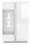 Vitrine Antioch 04, Farbe: Weiß Glanz / Hellgrau - Abmessungen: 141 x 92 x 40 cm (H x B x T), mit 2 Türen und 8 Fächern