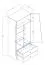 Drehtürenschrank / Kleiderschrank Sirte 01, Farbe: Eiche / Weiß Hochglanz - Abmessungen: 190 x 80 x 50 cm (H x B x T)