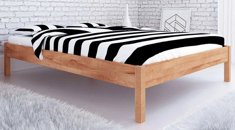 Buche-Bett massiv | 160 x 200 cm | Kernbuche | Geölt | Natur Abbildung