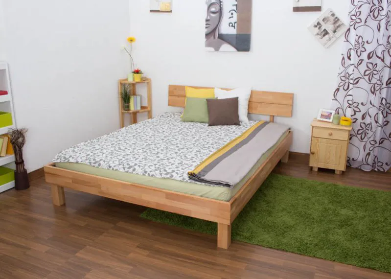 Futonbett / Massivholzbett Wooden Nature 01 Kernbuche geölt - Liegefläche 160 x 200 cm (B x L)