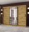 Schiebetürenschrank | dekorative Spiegeltür | Farbe: Weiß Matt | 2 Kleiderstangen | Kleiderschrank | 10 Fächer | 250 x 62 x 200 cm | Langlebig und Widerstandsfähig