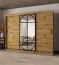 Schiebetürenschrank | Farbe: Eiche Artisan | Spiegeltür | Moderne Details | 250 x 62 x 200 cm | Kleiderschrank | 10 Fächer | 2 Kleiderstangen | hochwertig Verarbeitet