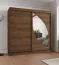 Schiebetürenschrank | eine Spiegeltür | 2 Meter breit | Farbe: Eiche Artisan | 10 Fächer | Aluminiumschienen | Kleiderschrank | PVC-Furnier | Schlafzimmer