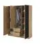 Kleiderschrank mit genügend Stauraum Leeds 13, Farbe: Eiche Artisan - Abmessungen: 200 x 155 x 51 cm (H x B x T)