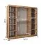 Schiebetürenschrank | eine Spiegeltür | 2 Meter breit | Farbe: Eiche Artisan | 10 Fächer | Aluminiumschienen | Kleiderschrank | PVC-Furnier | Schlafzimmer