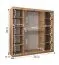 Schiebetürenschrank Aletschhorn 17, eine Spiegeltür, Farbe: Eiche Artisan, 2 Meter breit, 10 Fächer, zwei Kleiderstangen, Kleiderschrank, Aluminiumschienen