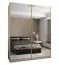 Kleiderschrank / Schiebetürenschrank | 2 Kleiderstangen | 2 Schiebetüren | 11 Fächer | Farbe: Weiß | 245,5 x 190 x 64 cm | Soft-Close | Spiegel