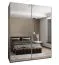 Kleiderschrank / Schiebetürenschrank | 245,5 x 190 x 64 cm | 11 Fächer | 2 Kleiderstangen | Soft-Close | Spiegel | 2 Schiebetüren | Farbe: Kaschmir