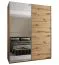 Kleiderschrank / Schiebetürenschrank | Farbe: Eiche Artisan | Soft-Close | 2 Schiebetüren | 2 Kleiderstangen | Spiegel | 245,5 x 190 x 64 cm | 11 Fächer