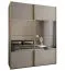 Kleiderschrank / Schiebetürenschrank | 245,5 x 200 x 64 cm | 2 Schiebetüren | 2 Kleiderstangen | 11 Fächer | Spiegel | Soft-Close | Farbe: Kaschmir