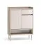 Garderobe Komplett Set | Farbe: Eiche Cremona / Kaschmir | Soft-Close | inkl. Samtpolster | Kommode | Spiegel | Schuhschrank | Garderobe mit acht Haken
