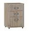 Rollcontainer Cianjur 18, Farbe: Eiche / Weiß - Abmessungen: 70 x 45 x 45 cm (H x B x T)