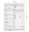 Schiebetürenschrank / Kleiderschrank | Spiegel | Sonoma Eiche / Weiß | Bucegi  05 | 200 x 150 x 61 cm | 2 Türen | Griffe: Aluminium | 6 Fächer