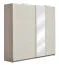 Schiebetürenschrank / Kleiderschrank Sabadell 12, Farbe: Eiche / Beige Hochglanz - 222 x 229 x 64 cm (H x B x T)
