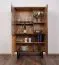 Vitrine Slatina 06, Farbe: Eiche / Schwarz, teilmassiv - Abmessungen: 146 x 91 x 45 cm (H x B x T)