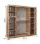 200 cm breiter Kleiderschrank mit 10 Fächern und 2 Türen | Farbe: Weiß / Schwarz Abbildung