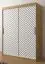 Außergewöhnlicher Kleiderschrank Mulhacen 50, Farbe: Eiche Artisan / Weiß matt / Schwarz matt - Abmessungen: 200 x 150 x 62 cm (H x B x T), mit fünf Fächern