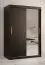 Kleiderschrank im schlichten Design Balmenhorn 32, Farbe: Schwarz matt - Abmessungen: 200 x 120 x 62 cm (H x B x T), mit einer Spiegeltür