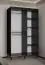 Dunkler Schiebetürenschrank mit zwei Kleiderstangen Jotunheimen 64, Farbe: Schwarz - Abmessungen: 208 x 120,5 x 62 cm (H x B x T)